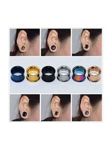 1pair Punk Style Stainless Steel Gold Brass Knuckle Ear Cuff For Men's Daily Wear - Yellow Gold - View 2