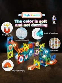 75 chiếc Khối xây dựng bằng gạch men từ tính Khối xếp chồng từ tính trong suốt 3D, Cảm hứng sáng tạo ngoài sức tưởng tượng, Giáo dục trẻ em, Bộ đồ chơi từ tính, Quà tặng cho trẻ mới biết đi Bé trai Bé gái 3-10 tuổi + - Nhiều màu - Xem 7