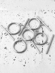 5 Sets Of Stainless Steel 11mm Small OT Clasp Chain Closing Clasp DIY Jewelry Accessories Bracelet Necklace Connector - Silver - View 4