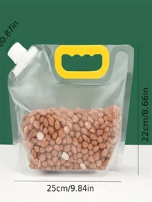 3入組加厚自封式透明塑料袋,帶吸嘴小尺寸食品密封袋,帶手柄大尺寸pe袋,適用於保鮮 - 白色 - 查看 4