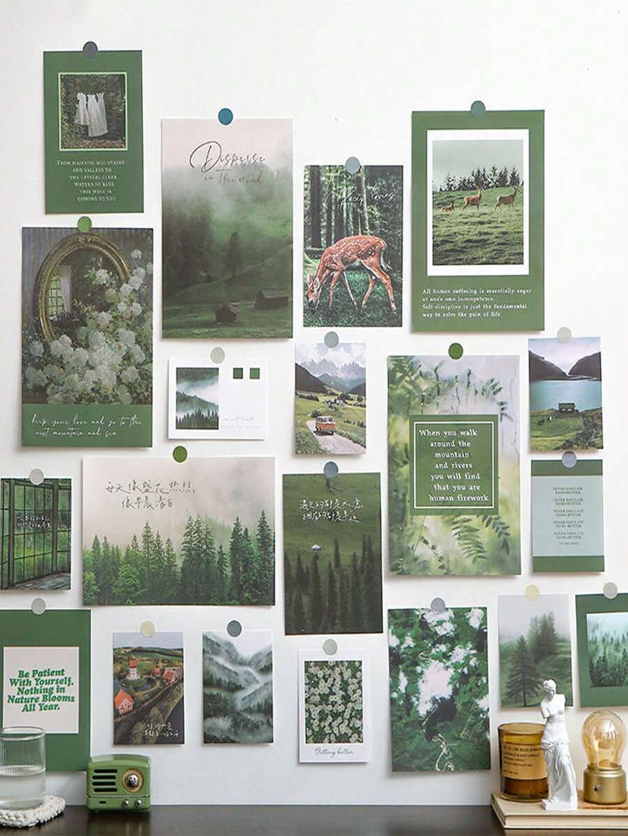 20 件/套艺术风景主题墙贴适用于房间 DIY 装饰、海报、贴纸、墙壁艺术、春季装饰品让您的家焕然一新、节日装饰贴纸礼物生日毕业