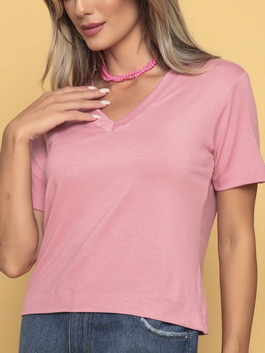 Women T-Shirts - 玫紅色 - 查看 1