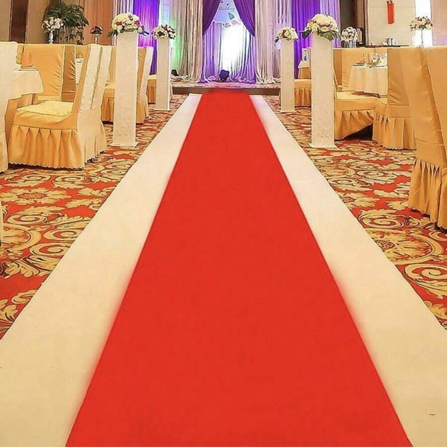 Alfombra roja desechable para bodas, festivales, fiestas, ceremonias de premios y decoración de eventos especiales, Navidad - Rojo - Ver 1