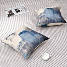 2 Miếng Họa tiết Bàn chải Vỏ đệm không cần chất độn , Màu xanh hải quân Chất vải Gối ném Che phủ , Đối với Sofa , Đi văng - Màu xanh hải quân - Xem 6