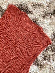 Women Knit Tops - Brown - View 3