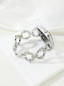 1 条金色女士时尚 Apple Watch 表带 45/49/38/40/41/42/44 毫米，兼容 Apple Watch Ultra/SE/8/7/6/5/4/3/2/1，可作为返校学生的礼物 - 銀色 - 查看 5