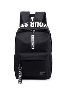 Stylish Schoolbag For Junior High School Students, School Backpack For Teen Girls Boys Bookbags Elementary High School Floral Laptop Bags Travel Daypack - Perfect For Outdoor Travel & Back To School, Backpack For School Kids Bookbags Student Black Backpacks For Teen Girls Preppy Casual Middle School Bag, Black. - Black - View 5