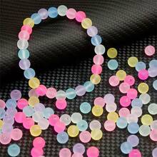 100入組8mm霧面玻璃珠,彩色磨砂珠透明圓珠,手工diy製作友誼手鍊、項鍊、耳環珠子,聖誕節裝飾 - 彩色 - 查看 3