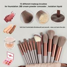 Set de 13 piezas de brochas de maquillaje suaves y esponjosas, herramientas profesionales de cosmética para base, polvo, sombras de ojos y mezcla, incluye bolsa y esponja de maquillaje, regalo ideal para principiantes en maquillaje