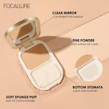 Focallure Polvo Compacto De Textura Suave Con Efecto Mate Y Duradero Para Poros Invisibles, Ligero Y A Prueba De Agua, Control De Aceite Para Polvo Facial - #01 marfil - Ver 7