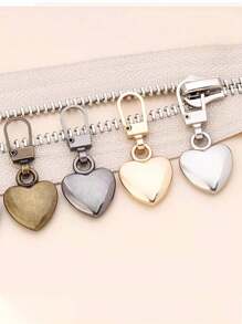 4入組心形拉鍊把手,隨機色,可拆卸金屬拉鍊頭適用於更換錢包,鞋,服裝拉鍊 - 黑與白 - 查看 3