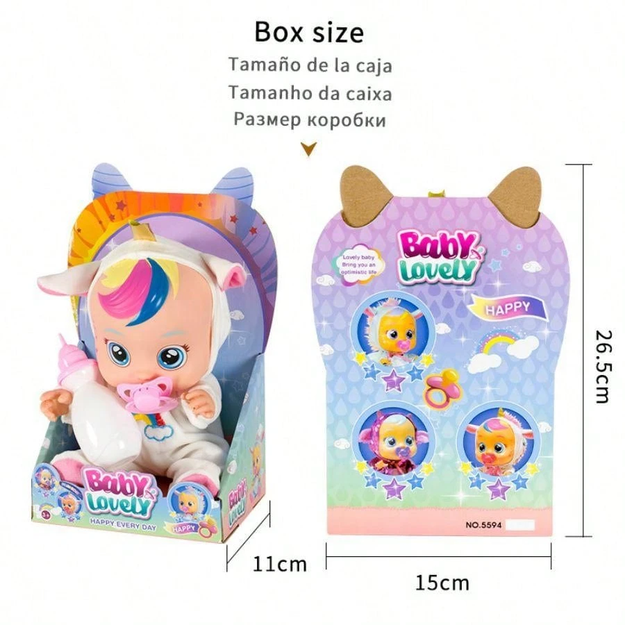 8 Inch Light Blue Tear Stick Suit Soft Silicone Doll With Sound Effect