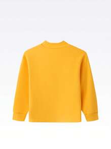 Annil Áo thun dài tay cổ tròn in chữ thời trang xuân thu cho bé trai màu vàng - Màu vàng - Xem 4