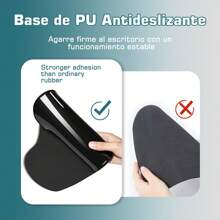 Mouse Pad Alfombrilla Raton Ergonomico Muñeca Antideslizante - Negro - Ver 4
