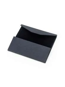 1 pieza Estuche plegable para gafas de triángulo con textura de PU negro, adecuado para uso diario unisex