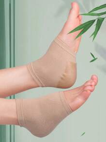 3 Pairs Silicone Gel Moisturizing Socks For Women Men Dry Cracked Heel, Heels Soften Repair Care Exfoliating - Apricot - View 2