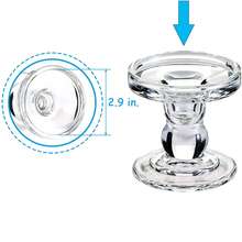 3 件/套帶蠟底玻璃燭台,家居裝飾品,適合派對、節日、婚禮 - 無色 - 查看 5