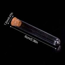 10pcs/pack Transparent Plastic Test Tube With Wooden , 12x60mm - White - View 8