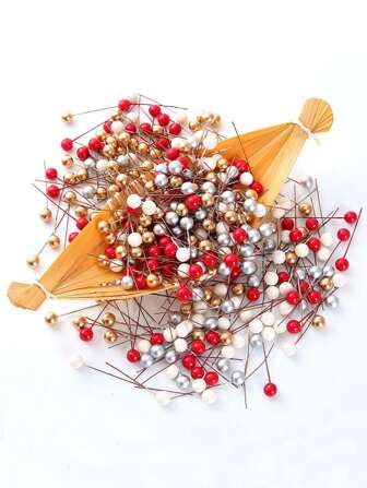 1 套 30 件迷你混色人造珍珠串珠浆果装饰，情人节，礼物