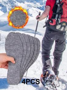 3ANGNI 4pcs Màu xám Mùa Đông Dày , Hấp thụ , Thoáng khí , Mềm mại Felt Đối với Thời tiết lạnh - Xám - Xem 1