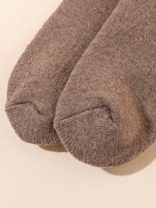 2pcs Men's Thickened Wool Socks For Autumn And Winter, Solid Color With Plush Sole, Vintage British Style, Suitable For Daily Use - Dark Grey - View 4