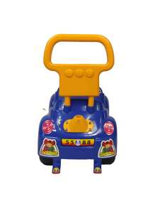 Coche Montable Correpasillos Deportivo con Respaldo y Claxon - Azul - Ver 5