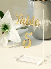 10 CÁI Biển tiệc hình chữ nhật PMMA trong suốt, Số bàn trống, Đế trong suốt, Dành cho tiệc cưới - Trong sáng - Xem 7