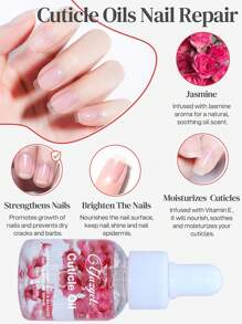 25毫升粉色花朵指甲滋养液 1盒装葵花籽油软化工具护理角质层活化油预防指甲老化指甲油滋养油方便携带指甲 - 彩色 - 查看 7