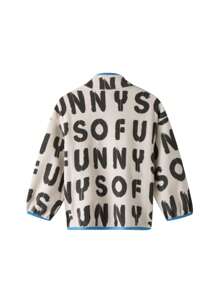 Annil 童装女童针织外套秋季立领抓绒工作服中大童洋气拉链夹克 - 灰色 - 查看 4