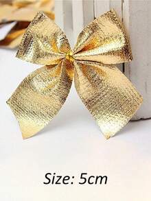 24入組銀色/金色聖誕樹裝飾蝴蝶結,用於婚禮派對家居裝飾花環裝飾品 - 彩色 - 查看 4