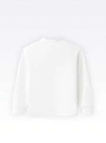 Annil 男童春秋休闲圆领长袖T恤字母印花儿童运动衫白色 - 白色 - 查看 4