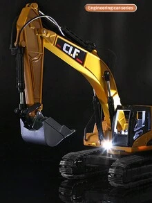 Juguete De Excavadora De Vehículo De Ingeniería De Aleación Para Niños - Amarillo - Ver 2