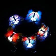 5 件裝隨機圖案變色蝴蝶 Led 夜燈適用於家居臥室書桌牆壁裝飾夜燈 - 彩色 - 查看 4
