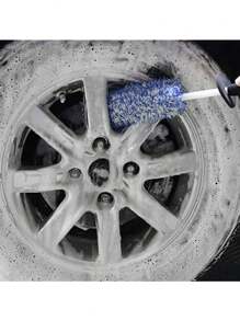 洗車超級刷超細纖維優質輪刷防滑手柄易於清潔輪圈輻條輪筒汽車配件 - 藍色 - 查看 3