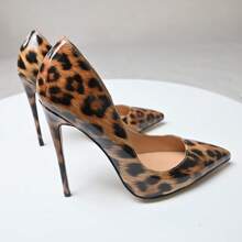 FSJ Women Sexy Slide Pointed Toe Pumps 12 Cm High Heels Stiletto Pumps Shoes - Coffee Brown - View 4