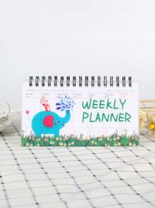 1入組隨機色每日計劃和周度計劃和活頁和線圈筆記本 - 彩色 - 查看 7