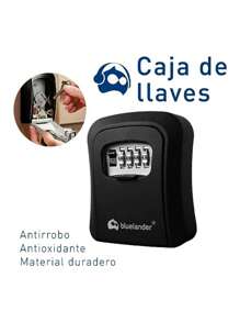 Caja Fuerte Montada en Pared Bluelander: Almacenamiento Seguro y Accesible para Llaves - Negro - Ver 2