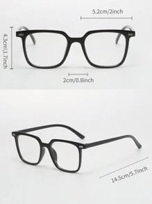 Set Of 3 Square Shaped Plastic Fashionable Glasses For Both Men And Women, Used For Computer Reading, Gaming, Tv, And Phone - Multicolor - View 5