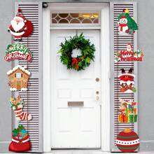 10pcs Christmas Theme Cartoon Santa Claus & Reindeer Paper Door Hanger For Christmas Party Decoration - Multicolor - View 1