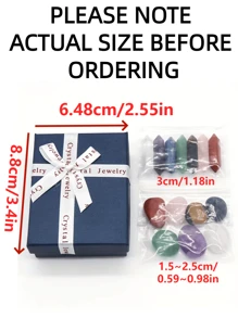 14入組/套脈輪水晶翻滾雙點治療能量瑜伽天然石禮盒