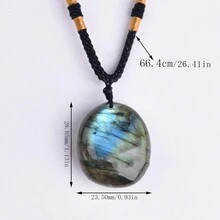 1 chiếc vòng cổ đôi bện đá Lapis Lazuli tự nhiên không đối xứng cổ điển dùng để trang trí hàng ngày - Nhiều màu - Xem 6