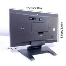 1pc Calendar, Temperature, Weather Forecast, Humidity, Lcd Backlight Alarm Clock - Black - View 3