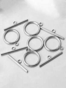 5 Sets Of Stainless Steel 11mm Small OT Clasp Chain Closing Clasp DIY Jewelry Accessories Bracelet Necklace Connector - Silver - View 3