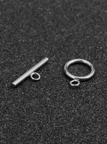 5 Sets Of Stainless Steel 11mm Small OT Clasp Chain Closing Clasp DIY Jewelry Accessories Bracelet Necklace Connector - Silver - View 5