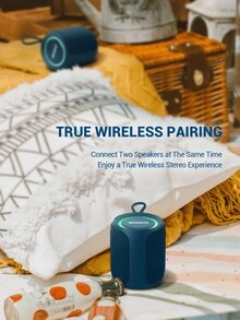 SOWO 便攜式無綫音箱,①無線
②無鋼圈IP67防水音箱帶超低音,16W濃密卷翹,更長播放時間,便攜音箱適合派對海灘野營,藍色的 - 藍色 - 查看 6