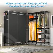 VIPEK R4C Portable Closets Rolling Clothes Rack 6 Tiers Heavy Duty Adjustable Wire Garment Rack With Lockable Wheels Wardrobe Black Metal Clothing Rack With Black Oxford Fabric Cover, Max Load 620lbs Halloween Decorations Halloween Costumes Autumn Decor Festival Decor - Black - View 2