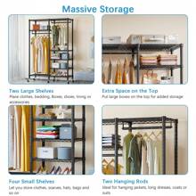 VIPEK R4C Portable Closets Rolling Clothes Rack 6 Tiers Heavy Duty Adjustable Wire Garment Rack With Lockable Wheels Wardrobe Black Metal Clothing Rack With Black Oxford Fabric Cover, Max Load 620lbs Halloween Decorations Halloween Costumes Autumn Decor Festival Decor - Black - View 5