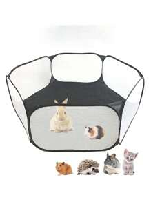 小型動物爬行墊圍欄 - 黑色 - 查看 3