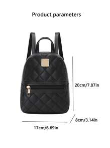 刺繡小背包韓式書包女孩女士休閒單肩包 - 黑色 - 查看 4