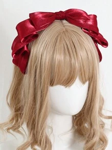 1 件優雅蝴蝶結髮帶 - 紅色 - 查看 2